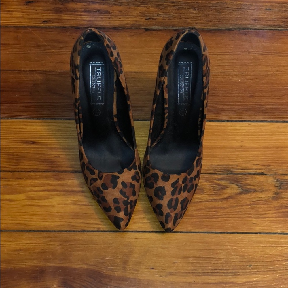 Barely worn leopard print thick heels from asos
